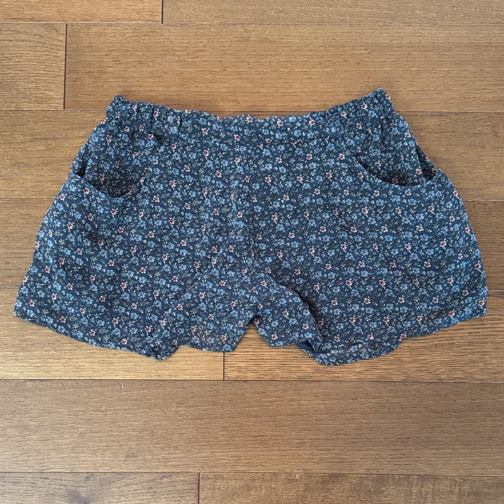 H&M Navy Floral High-Waist Women's Shorts